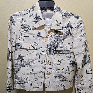Vintage Women's Silk Asian themed Liz Claiborne dress jacket